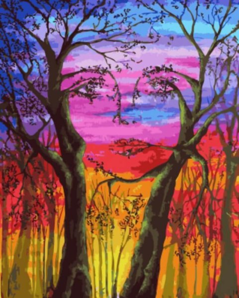 Рисунки красками природа