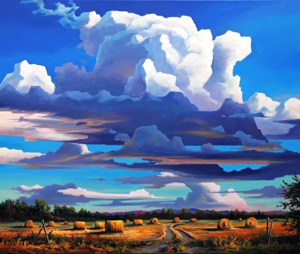 Облака гуашью