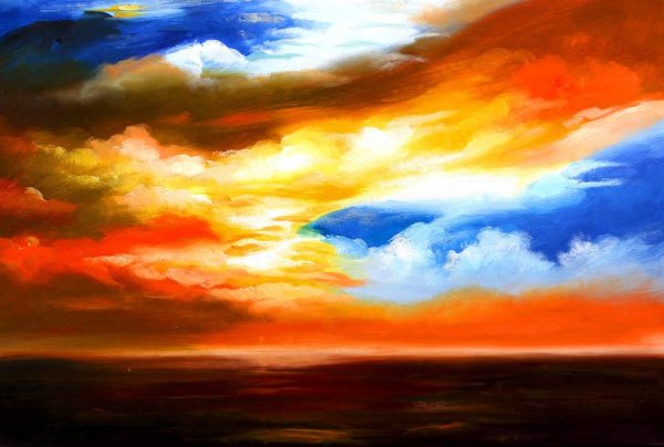 Небо красками маслом