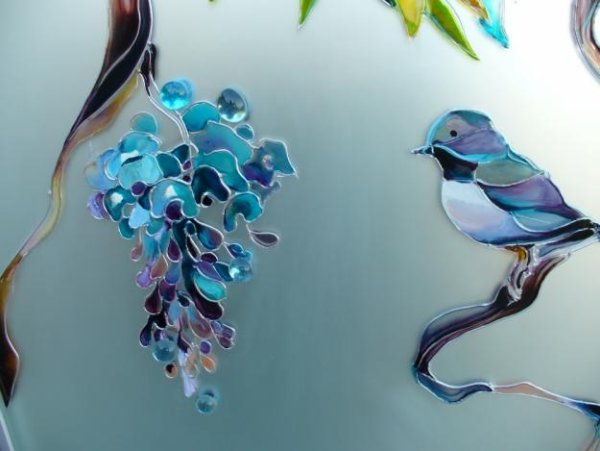 Рисунки на стекле акрилом