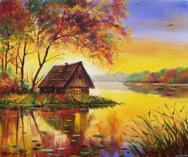 Пейзаж акрилом на холсте