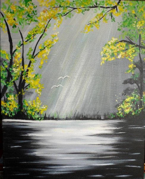 Рисуем природу акрилом