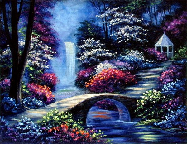 Сказочные пейзажи акрилом