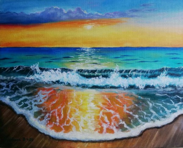 Море масляными красками