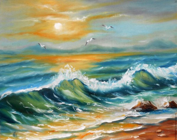 Морской пейзаж маслом для начинающих