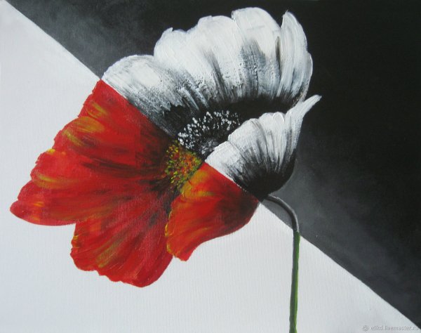 Черно белые картины акрилом