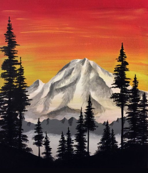 Горы гуашью