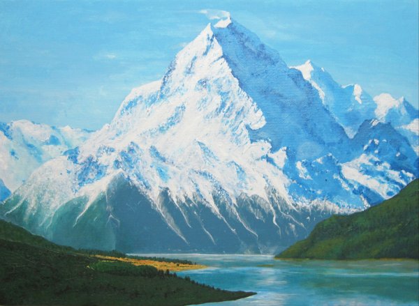 Горы рисунок акрилом