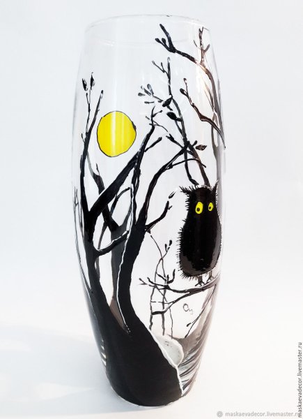 Роспись по стеклу вазы