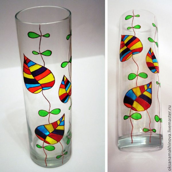 Роспись по стеклу бутылки