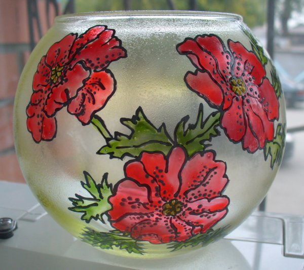 Роспись по стеклу акриловыми красками