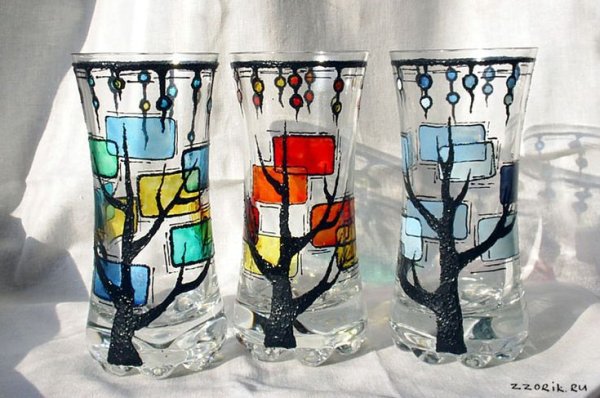 Витраж на стакане