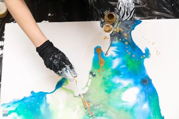 Техника флюид арт акрил мастер класс