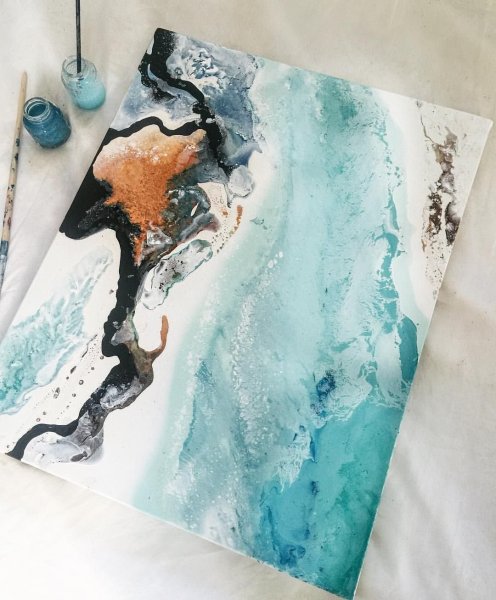 Техника флюид арт акрил