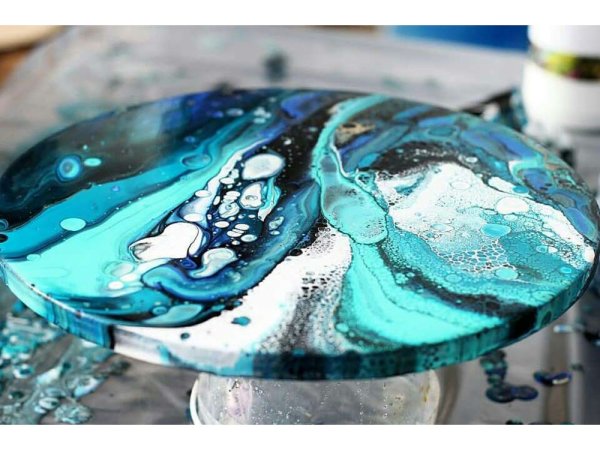 Флюид арт жидкий акрил техника