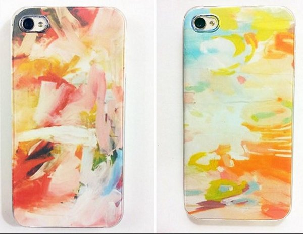 Рисунки на чехле акварелью