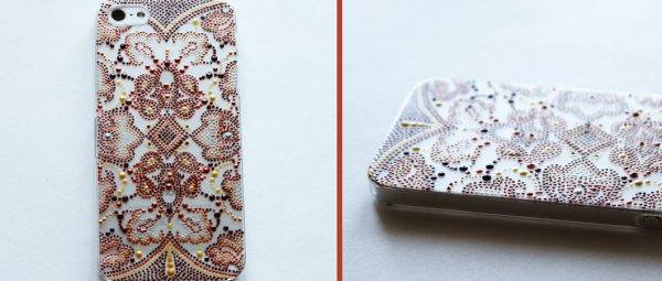 Точечная роспись чехла для телефона