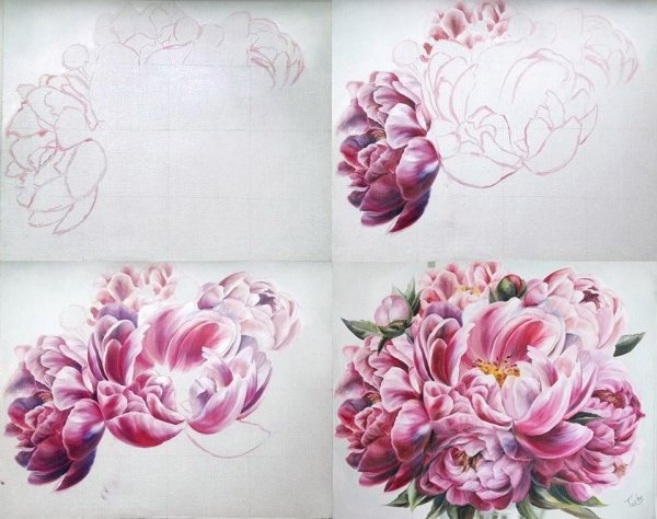 Пион маслом Diana_Tuchs