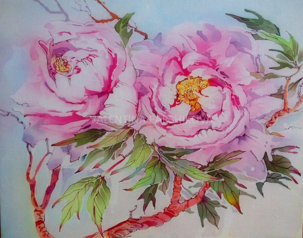 Пионы батик