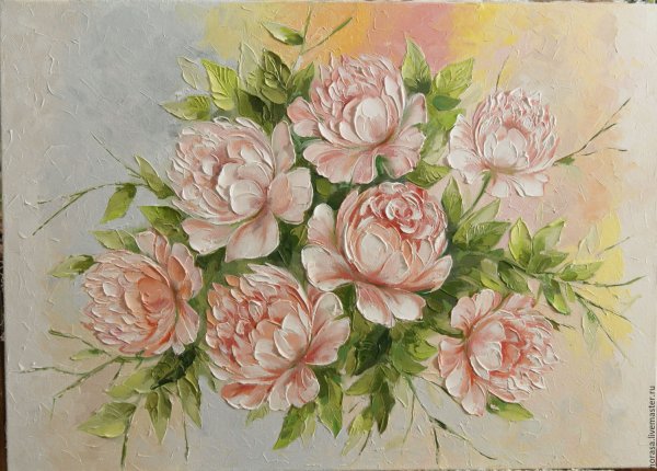 Орнаментальная живопись пионы