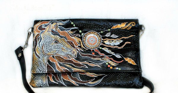 Точечная роспись сумки