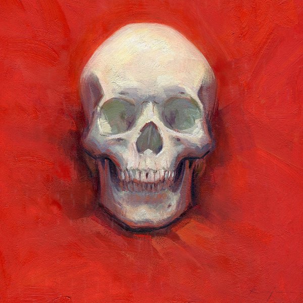 Череп гуашью