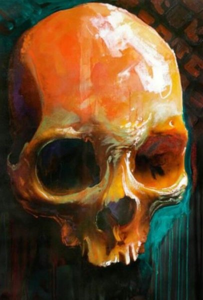 Череп красками