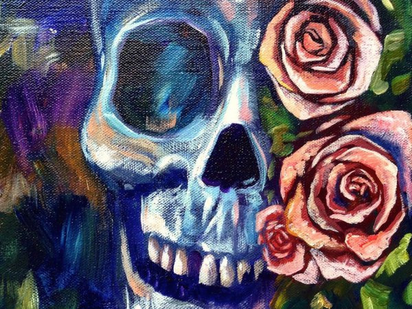 Картины маслом на холсте череп