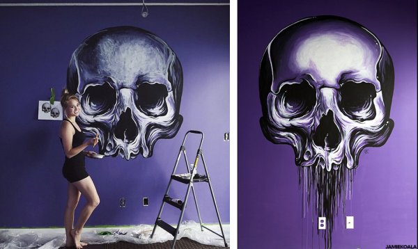 Череп акрилом