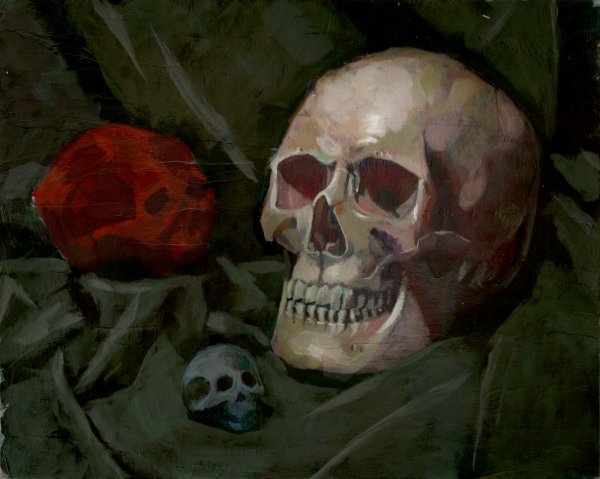 Череп с цветами