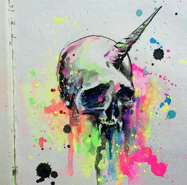 Череп акрилом