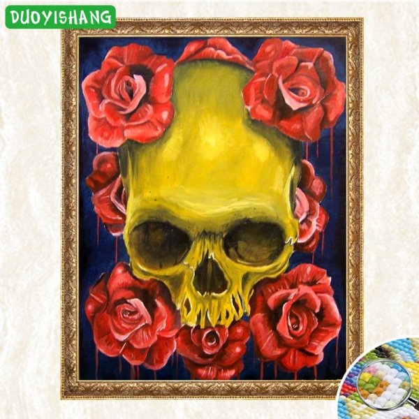 Череп красками