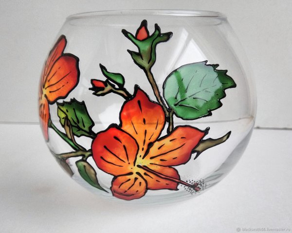 Роспись стеклянной кружки