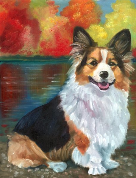 Корги акрилом