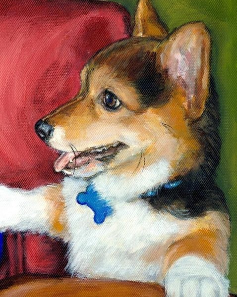 Корги картина маслом