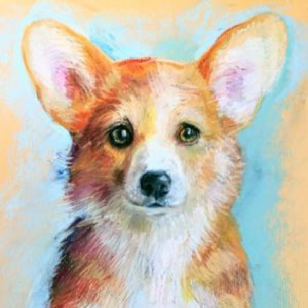 Корги гуашью