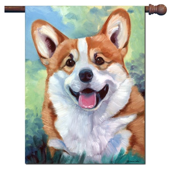 Вельш корги пемброк акварелью