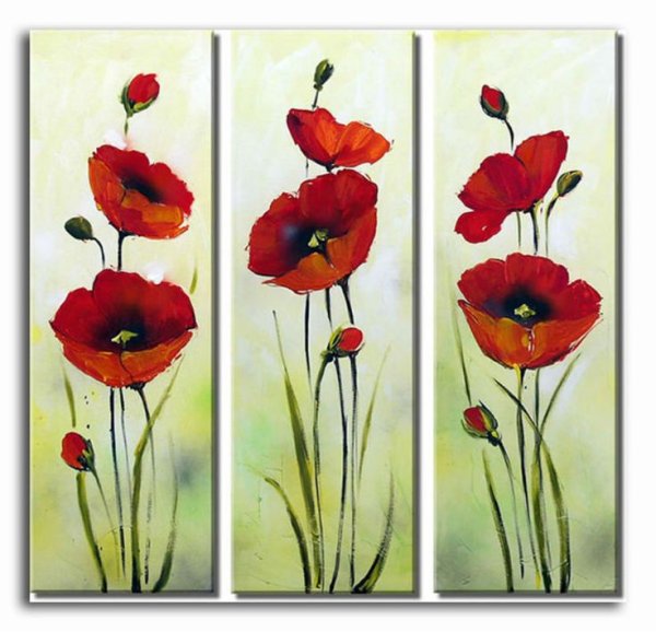 Триптих маки вышивка крестом