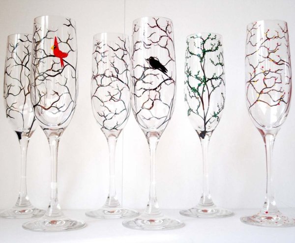 Трафареты для декора бокалов