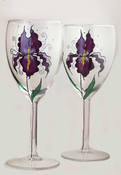 Роспись бокалов акриловыми красками для начинающих