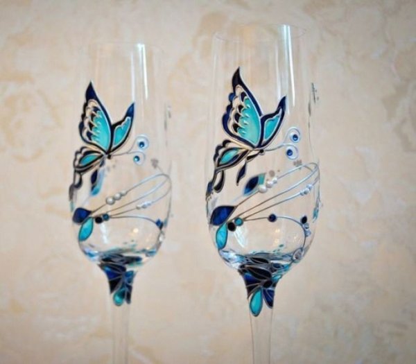 Декор бокалов витражными красками