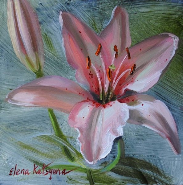 Лилии гуашью