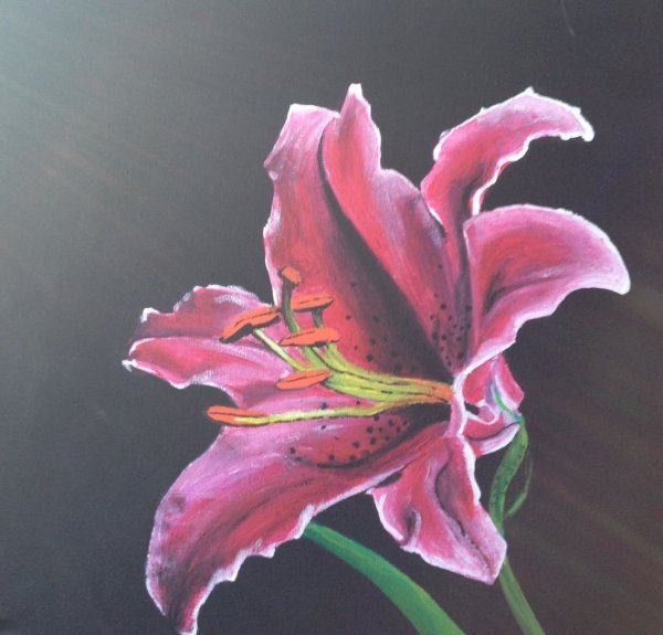 Лилии акрилом
