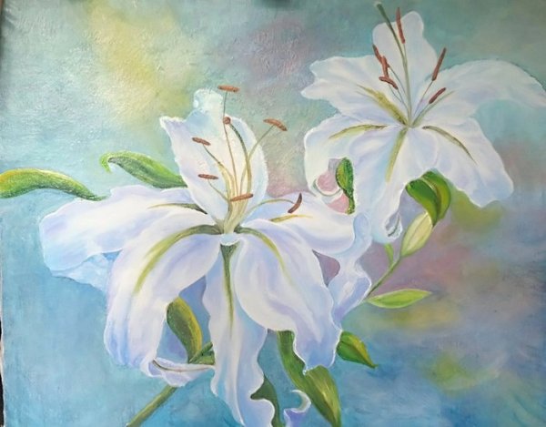 Лилии акрилом