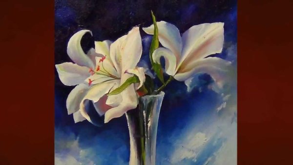 Лилия маслом для начинающих