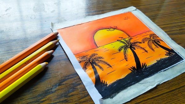 Что нарисовать в скетчбуке закат