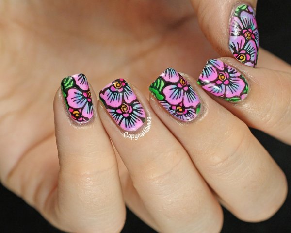 Рисунки на ногтях акриловыми красками