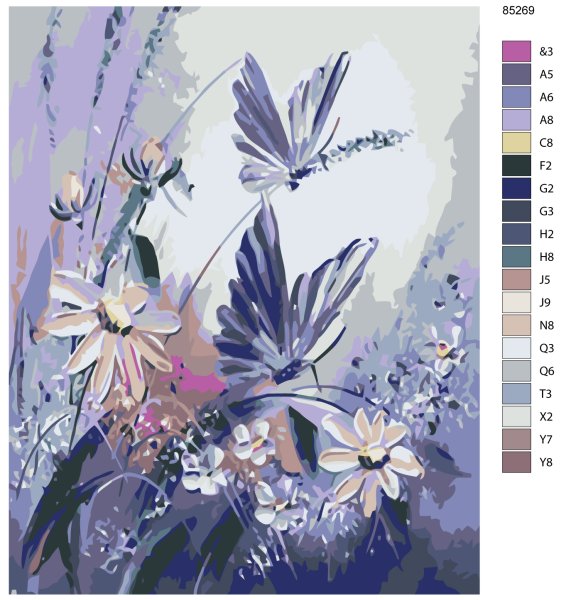 Цветы акриловыми красками на холсте