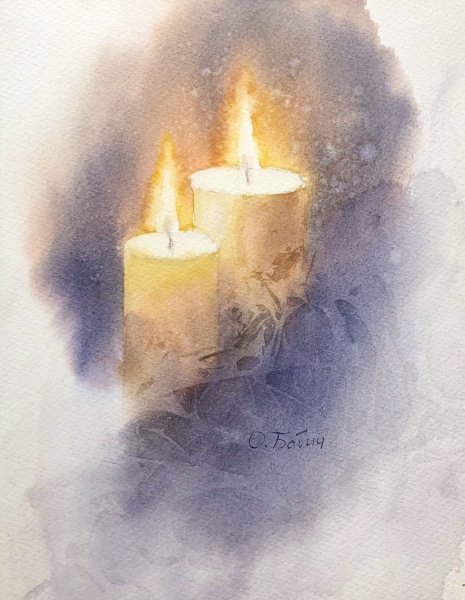 Горящая свеча в живописи