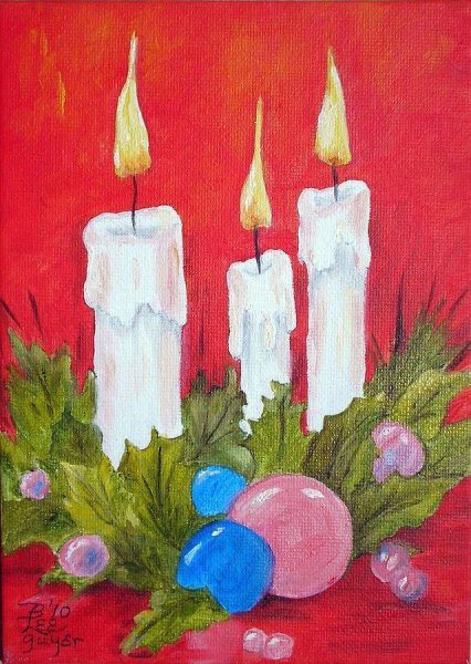 Новогодние открытки гуашью